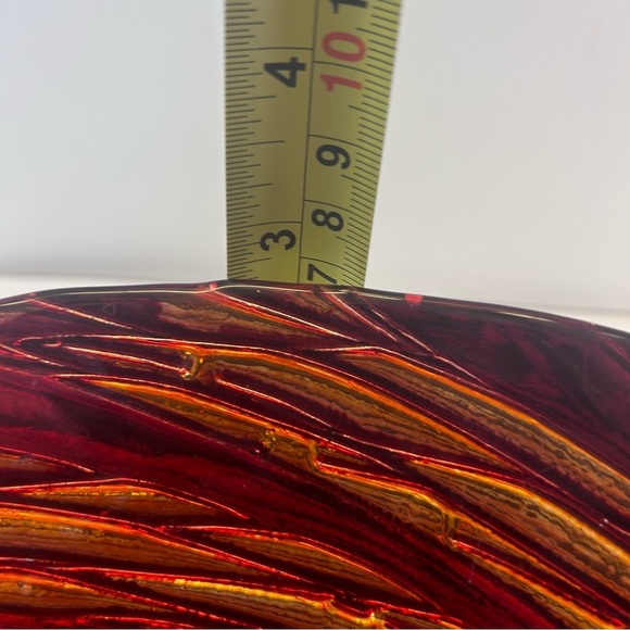 Artistic Accents Glass Decorative Bowl Red Orange Gold Silver Made in Turkey - Picture 5 of 11